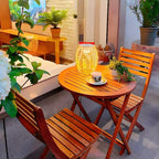 Modern Round Foldable Wood Coffee Table for Outdoor Use