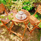 Modern Round Foldable Wood Coffee Table for Outdoor Use Main Product Image