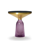 Modern Round Glass Coffee Table with Sculptural Pedestal Base