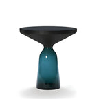 Modern Round Glass Coffee Table with Sculptural Pedestal Base
