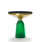 Modern Round Glass Coffee Table with Sculptural Pedestal Base