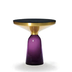 Modern Round Glass Coffee Table with Sculptural Pedestal Base