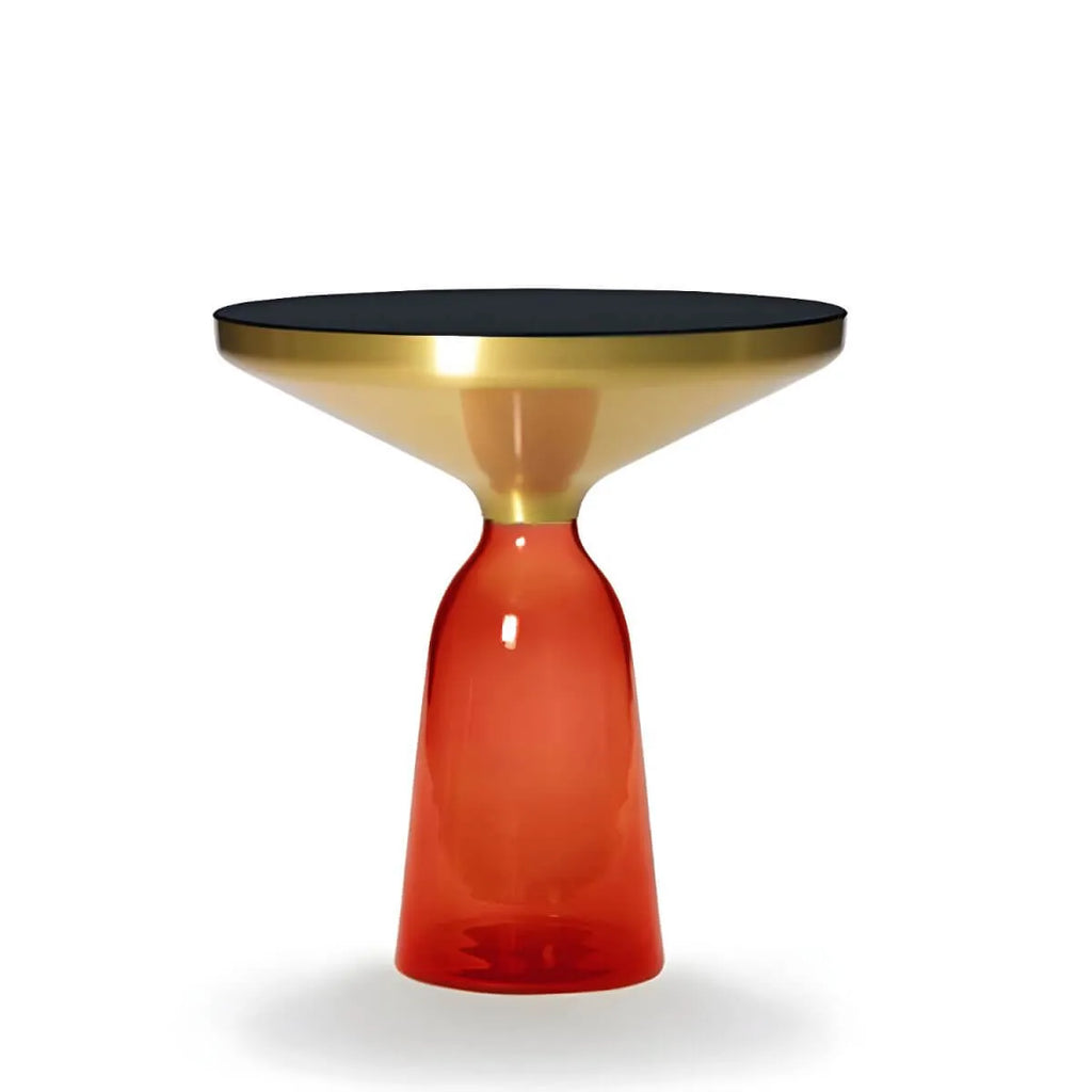 Modern Round Glass Coffee Table with Sculptural Pedestal Base
