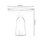 Modern Round Glass Coffee Table with Sculptural Pedestal Base Dimensions