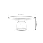 Modern Round Glass Coffee Table with Sculptural Pedestal Base Dimensions