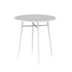 Modern Round Metal Dining Table – Non-Extendable Outdoor Patio Table