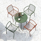 Modern Round Metal Dining Table – Non-Extendable Outdoor Patio Table