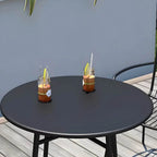 Modern Round Metal Dining Table – Non-Extendable Outdoor Patio Table