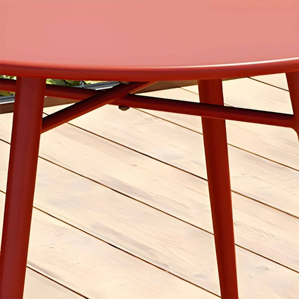 Modern Round Metal Dining Table – Non-Extendable Outdoor Patio Table