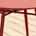 Modern Round Metal Dining Table – Non-Extendable Outdoor Patio Table