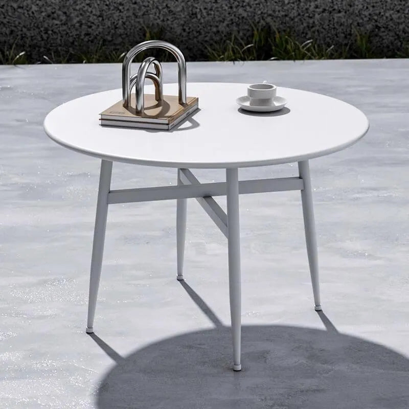 Modern Round Metal Outdoor Coffee Table – Waterproof & Rust-Resistant