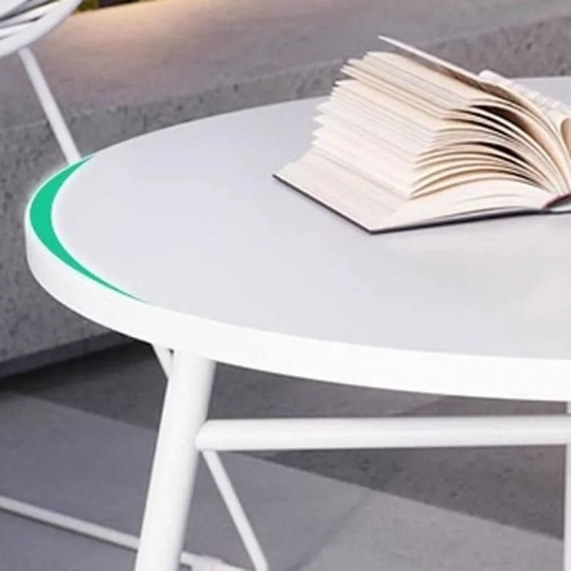 Modern Round Metal Outdoor Coffee Table – Waterproof & Rust-Resistant