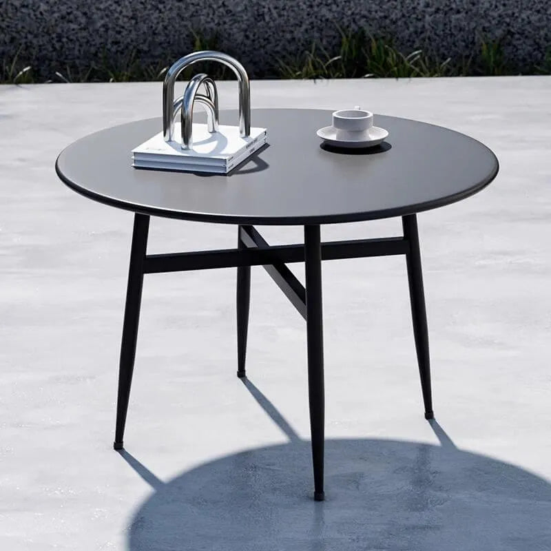 Modern Round Metal Outdoor Coffee Table – Waterproof & Rust-Resistant