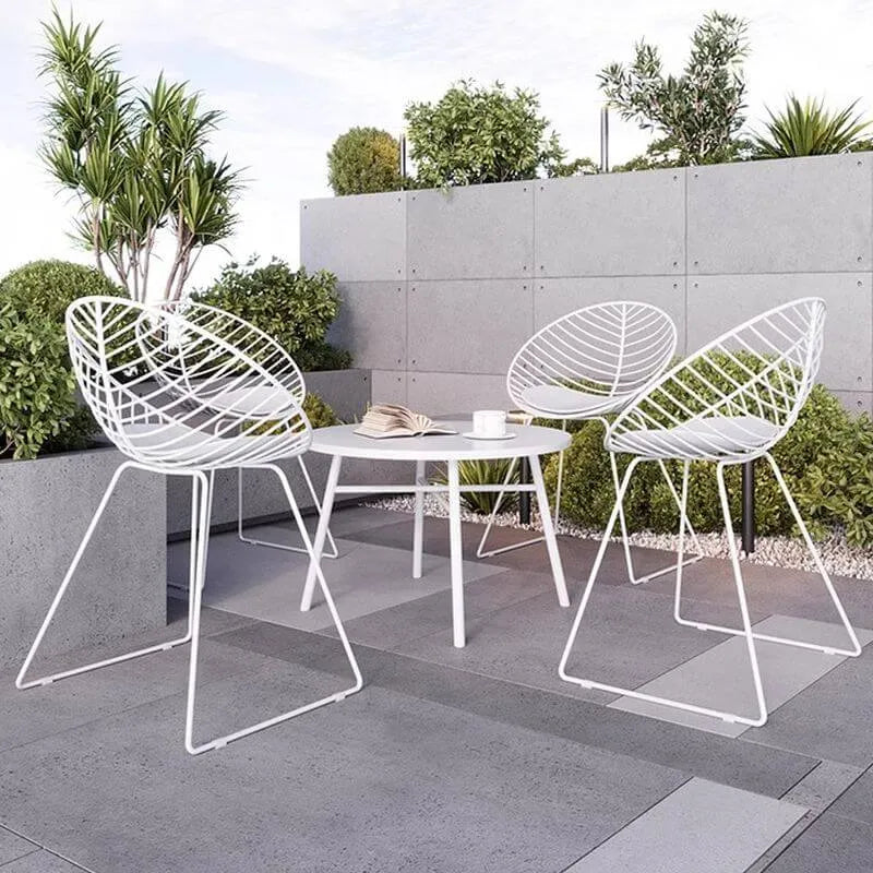 Modern Round Metal Outdoor Coffee Table – Waterproof & Rust-Resistant