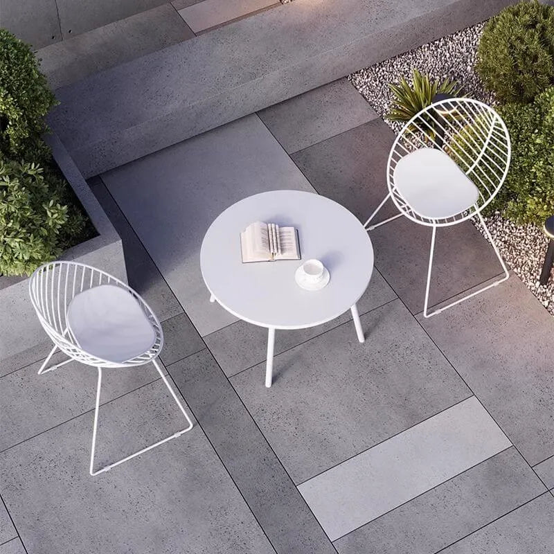 Modern Round Metal Outdoor Coffee Table – Waterproof & Rust-Resistant