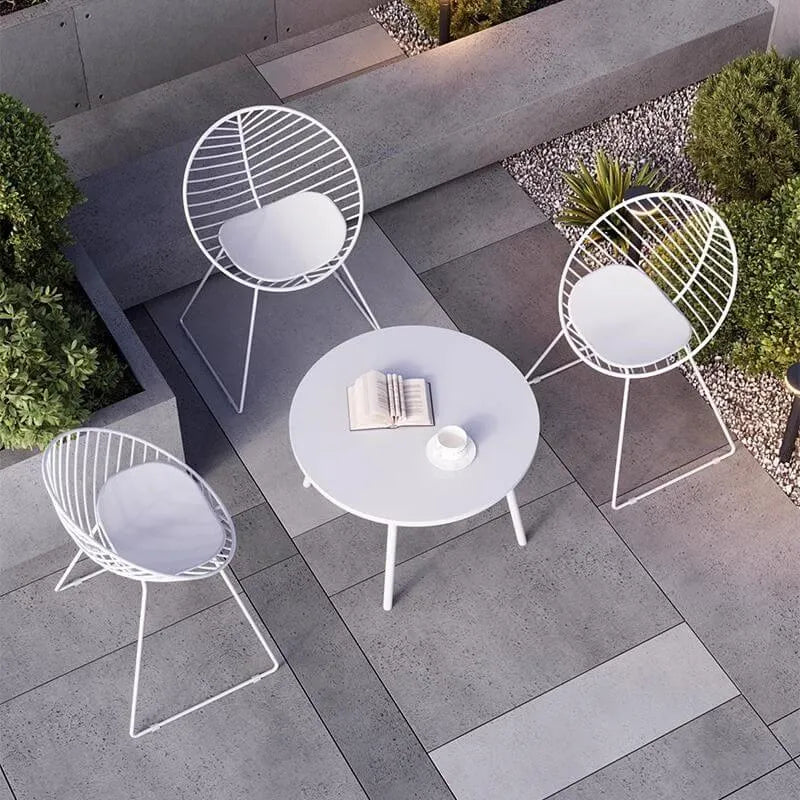 Modern Round Metal Outdoor Coffee Table – Waterproof & Rust-Resistant Main Product Image