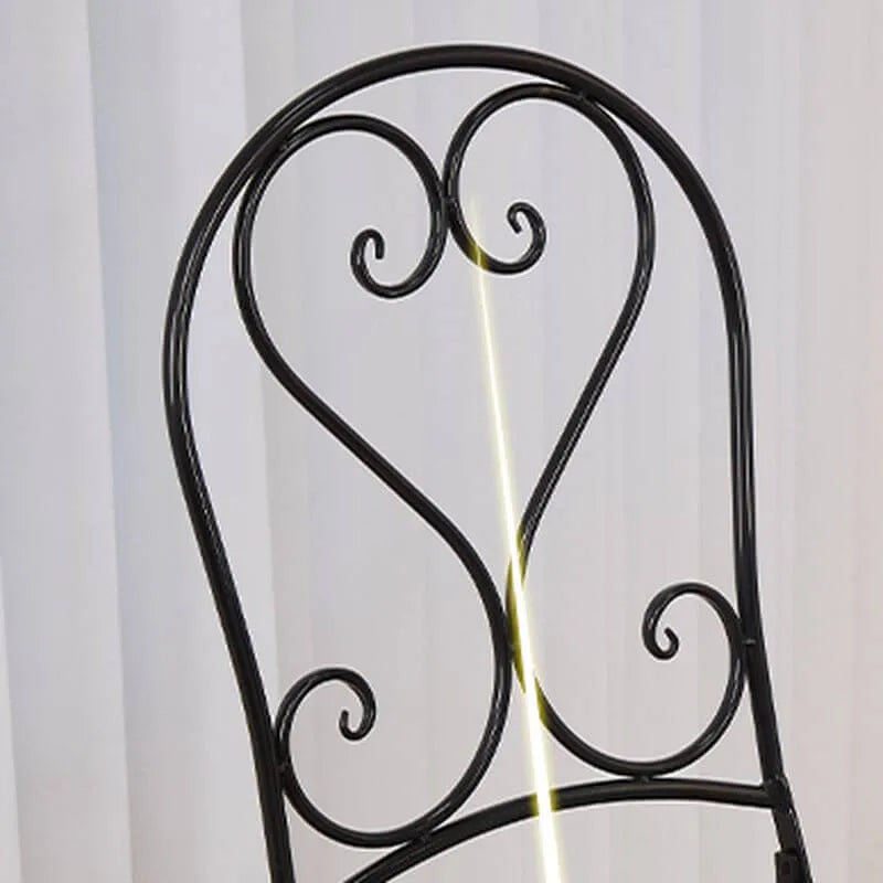 Modern Round Metal Patio Dining Set with Mosaic Top and Folding Chairs