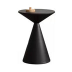 Modern Round Metal Pedestal Side Table Set - Black/White
