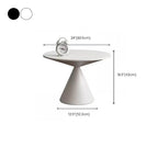 Modern Round Metal Pedestal Side Table Set - Black/White