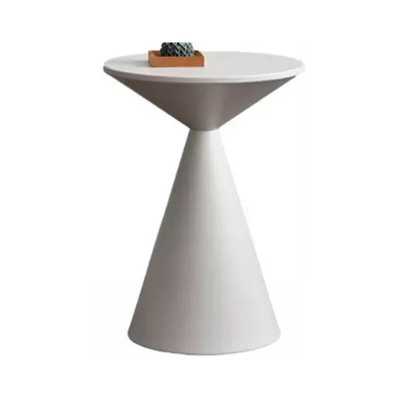 Modern Round Metal Pedestal Side Table Set - Black/White