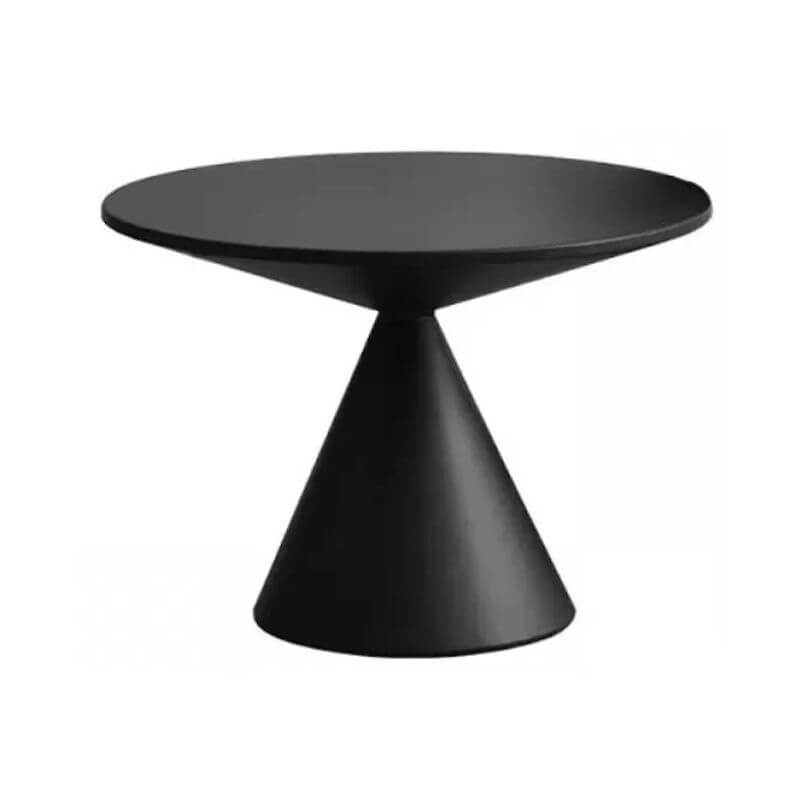 Modern Round Metal Pedestal Side Table Set - Black/White