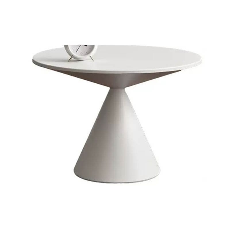 Modern Round Metal Pedestal Side Table Set - Black/White