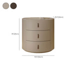 Modern Round Nightstand with Stone Top and Three Drawers Dimensions