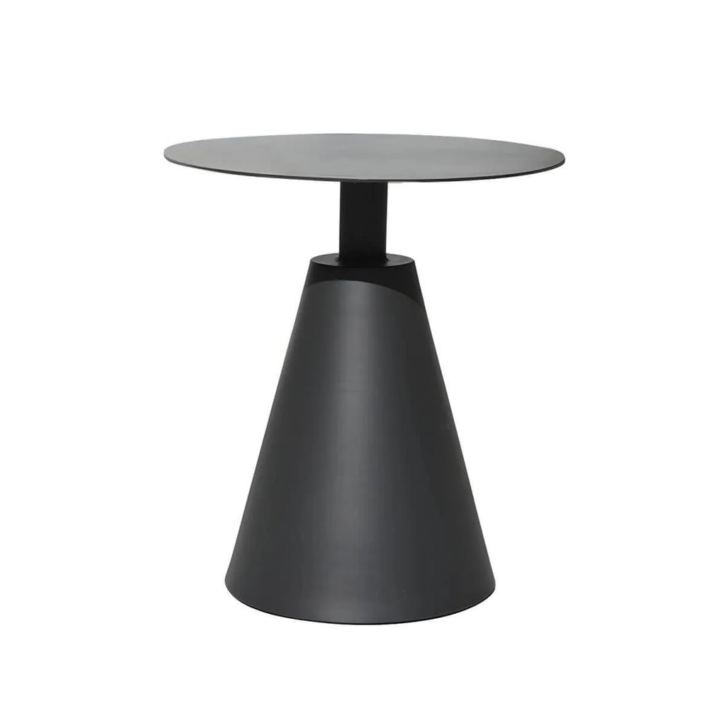 Modern Round Outdoor Coffee Table with Aluminum Frame and Wood Top