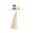 Modern Round Outdoor Coffee Table with Aluminum Frame and Wood Top