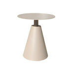 Modern Round Outdoor Coffee Table with Aluminum Frame and Wood Top