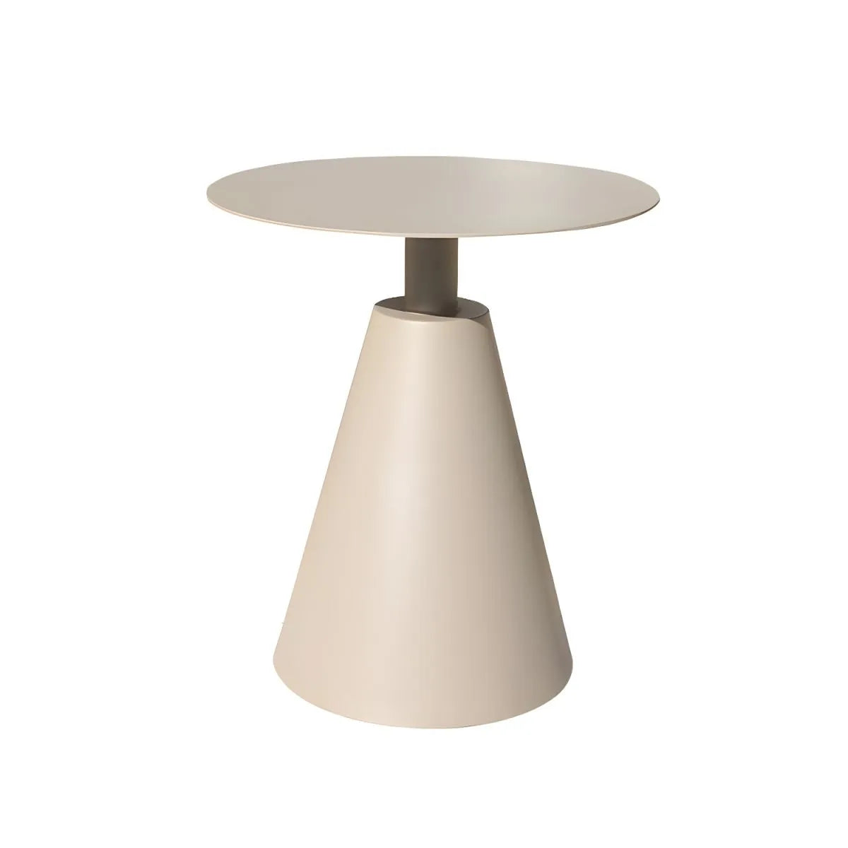 Modern Round Outdoor Coffee Table with Aluminum Frame and Wood Top