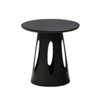 Modern Round Outdoor Coffee Table with Aluminum Frame and Wood Top