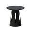 Modern Round Outdoor Coffee Table with Aluminum Frame and Wood Top