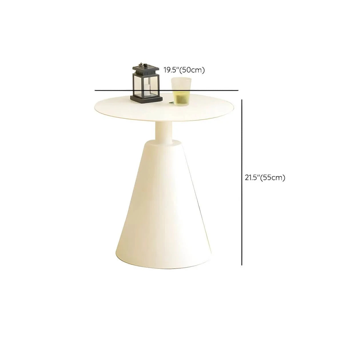 Modern Round Outdoor Coffee Table with Aluminum Frame and Wood Top Dimensions