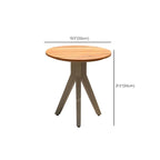 Modern Round Outdoor Coffee Table with Aluminum Frame and Wood Top Dimensions