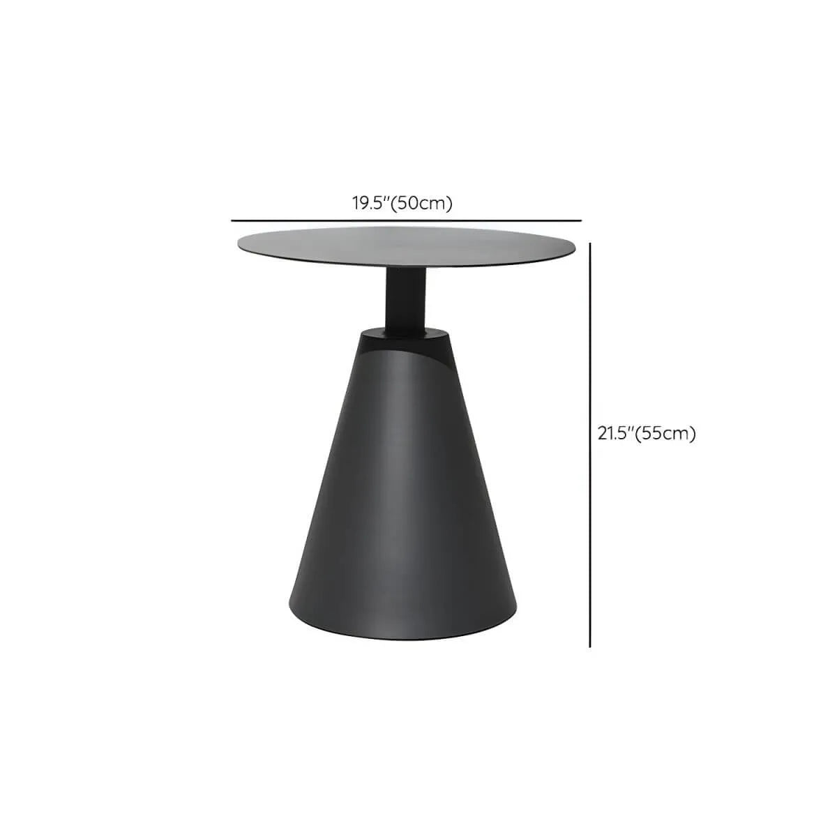 Modern Round Outdoor Coffee Table with Aluminum Frame and Wood Top Dimensions
