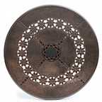 Modern Round Outdoor Coffee Table with Cast Aluminum Chairs