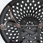 Modern Round Outdoor Coffee Table with Cast Aluminum Chairs