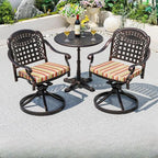 Modern Round Outdoor Coffee Table with Cast Aluminum Chairs