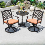 Modern Round Outdoor Coffee Table with Cast Aluminum Chairs
