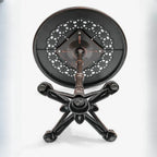 Modern Round Outdoor Coffee Table with Cast Aluminum Chairs