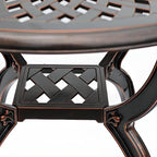 Modern Round Outdoor Coffee Table with Cast Aluminum Chairs