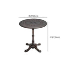 Modern Round Outdoor Coffee Table with Cast Aluminum Chairs Dimensions