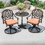 Modern Round Outdoor Coffee Table with Cast Aluminum Chairs Main Product Image