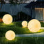 Modern Round Resin Outdoor Table Lamp with Natural Stone Texture