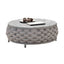 Modern Round Stone Top Coffee Table with Metal Frame