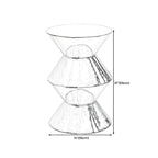 Modern Round Tile Top Pedestal Side Table with Sculptural Stone Base Dimensions
