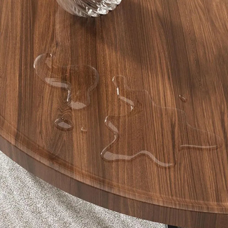 Modern Round Tray-Top Coffee Tables with Steel Base