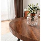 Modern Round Tray-Top Coffee Tables with Steel Base