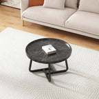 Modern Round Tray-Top Coffee Tables with Steel Base